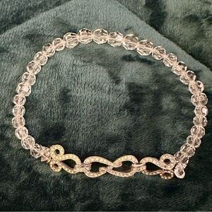 Elegant Silver Crystal Choker Necklace